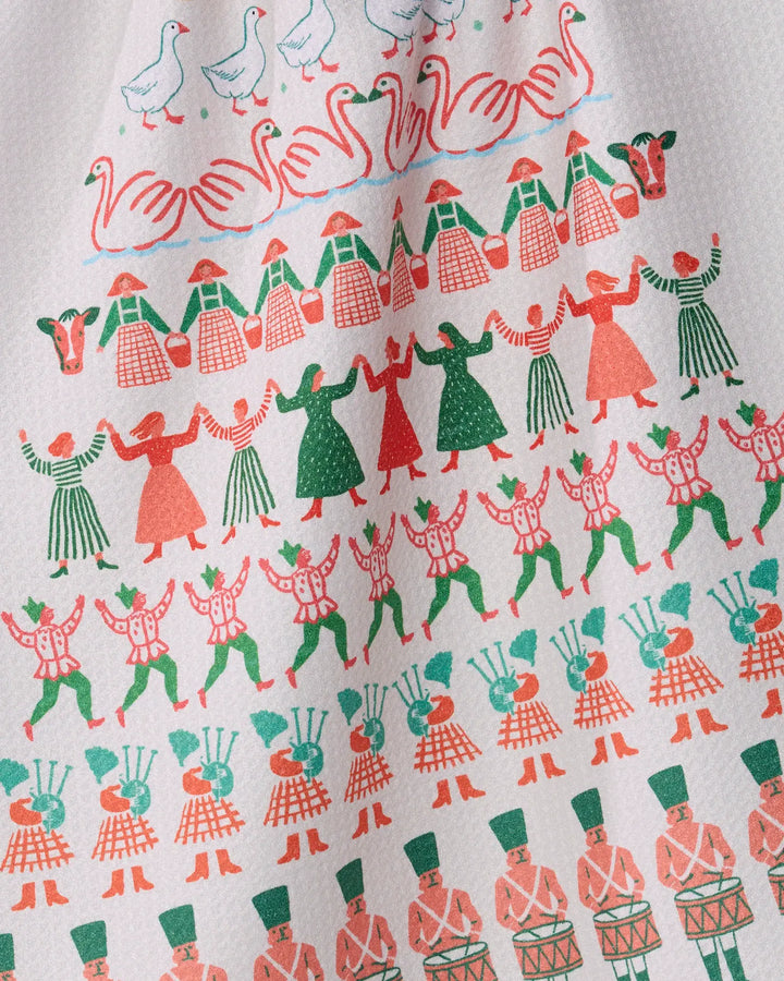 Geometry Home Counting Christmas Tea Towel