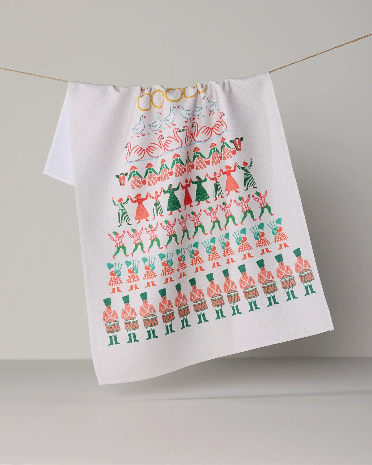 Geometry Home Counting Christmas Tea Towel