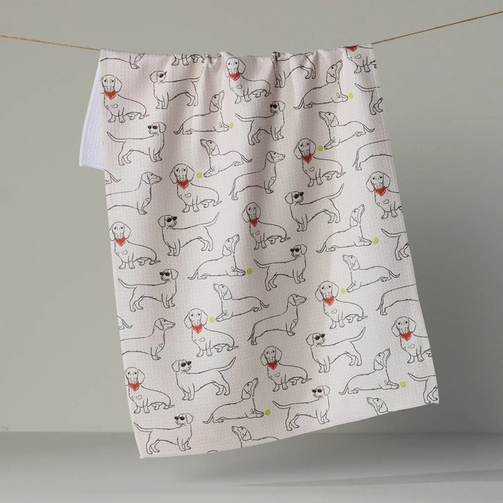 Geometry Home Doxie Pals Tea Towel