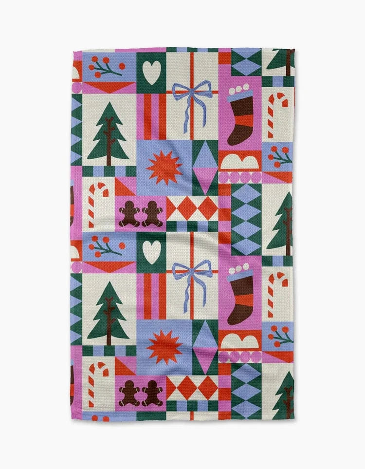 Geometry Home Festive Christmas Quilt Tea Towel