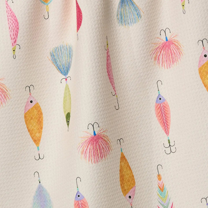 Geometry Home Fishing Lures Tea Towel