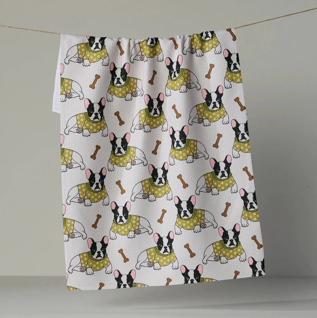 Geometry Home Frenchie Fun Tea Towel