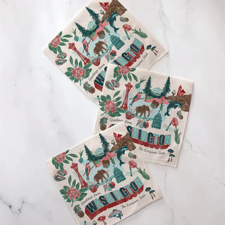Geometry Home Greetings From Washington Dishcloth Set
