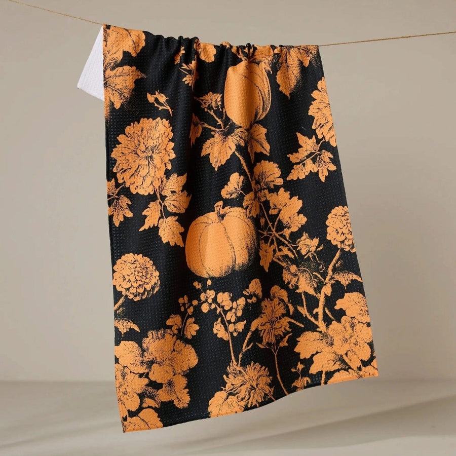 Geometry Home Haunted Harvest Orange Tea Towel