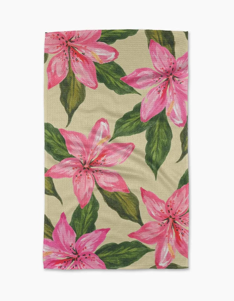 Geometry Home Hibiscus Haze Tea Towel