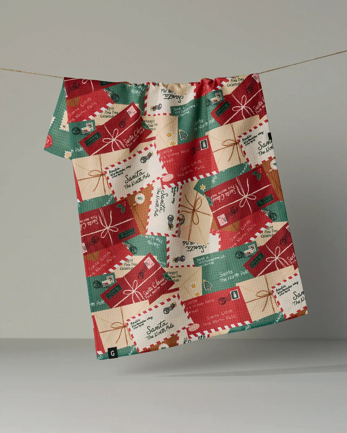 Geometry Home Merry Mail Luxe Kitchen Towel