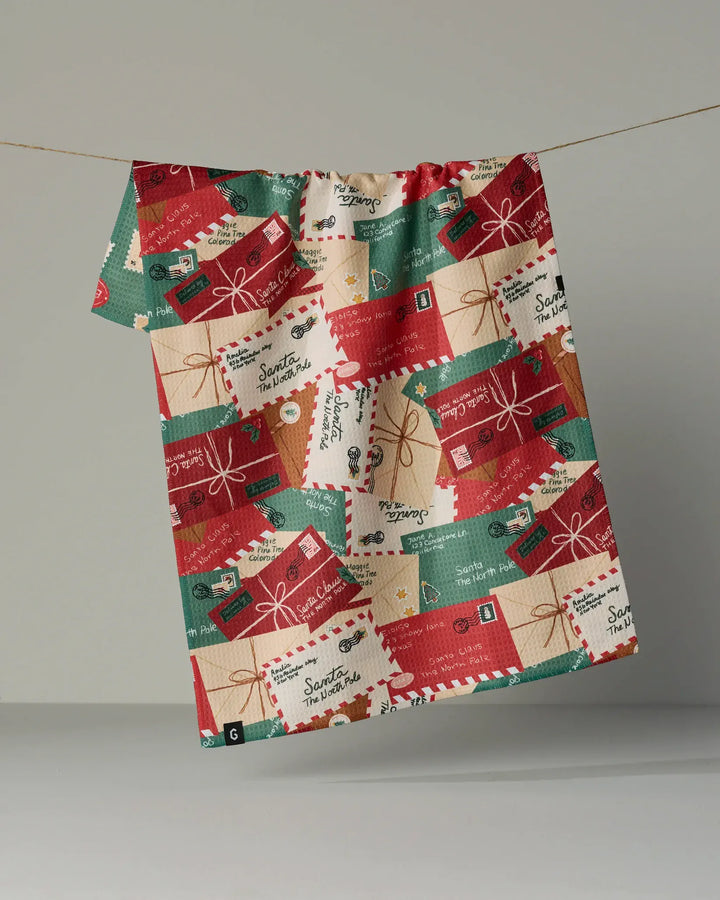 Geometry Home Merry Mail Luxe Kitchen Towel