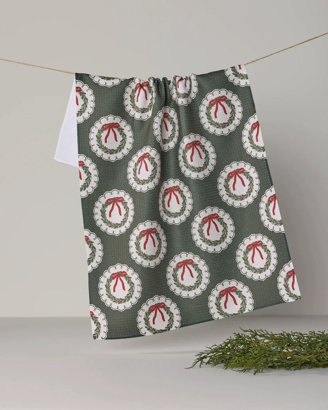 Geometry Home Merry Wreaths Tea Towel