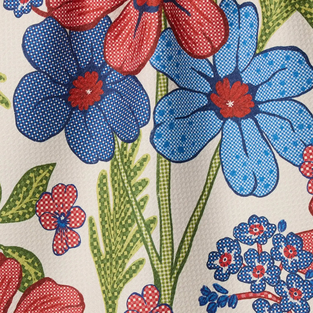 Geometry Home Plaid Floral Tea Towel