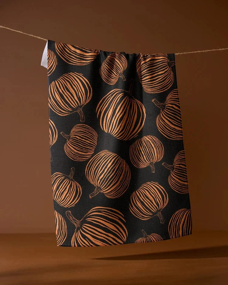 Geometry Home Pumpkin Noir Tea Towel
