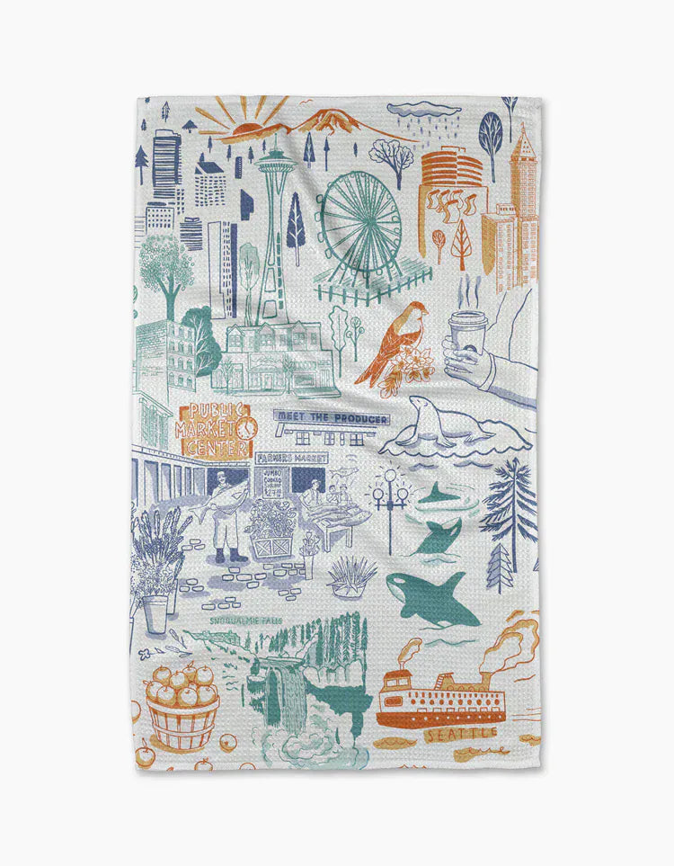 Geometry Home Seattle in Color Tea Towel