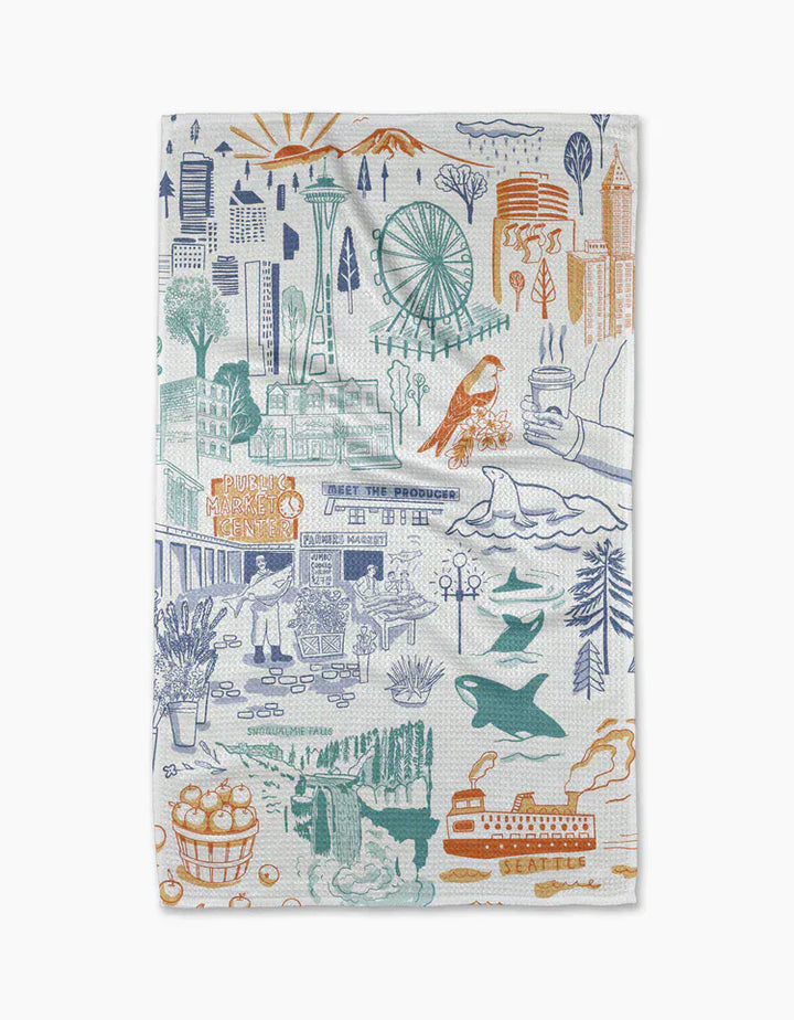 Geometry Home Seattle in Color Tea Towel