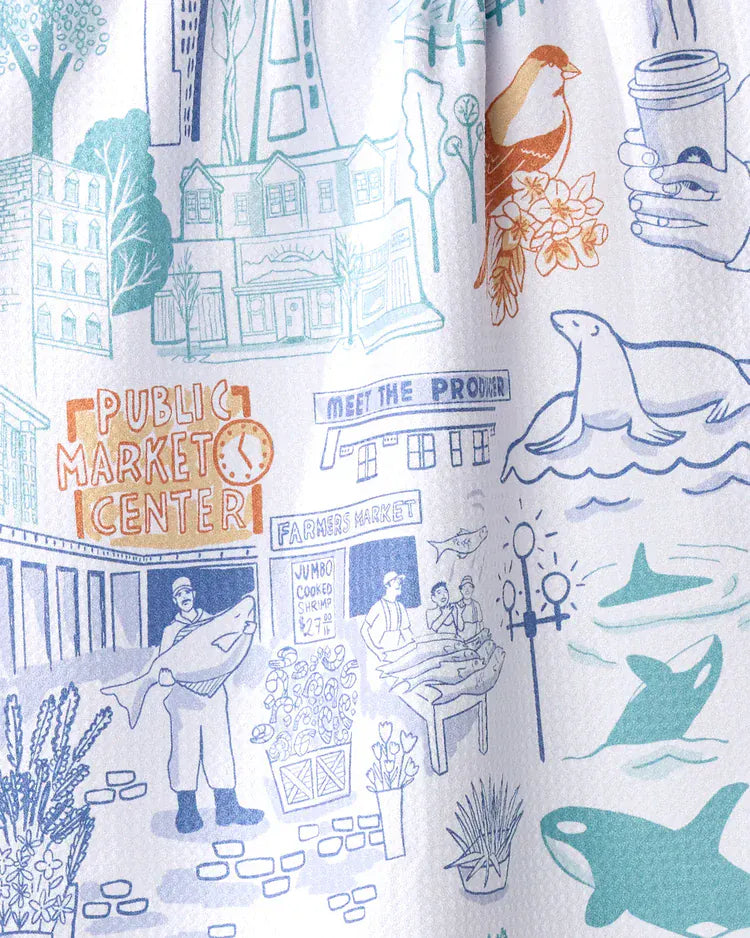 Geometry Home Seattle in Color Tea Towel