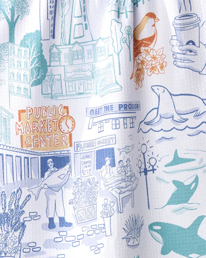 Geometry Home Seattle in Color Tea Towel