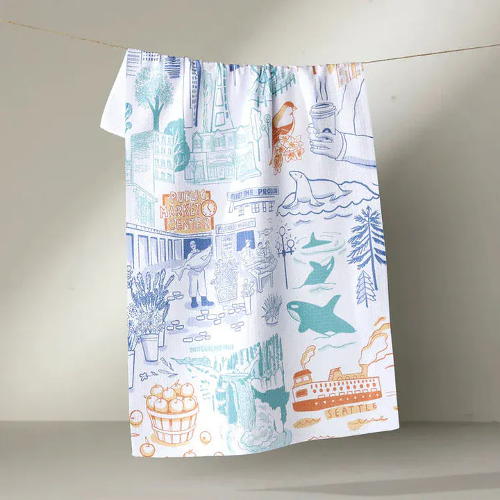 Geometry Home Seattle in Color Tea Towel