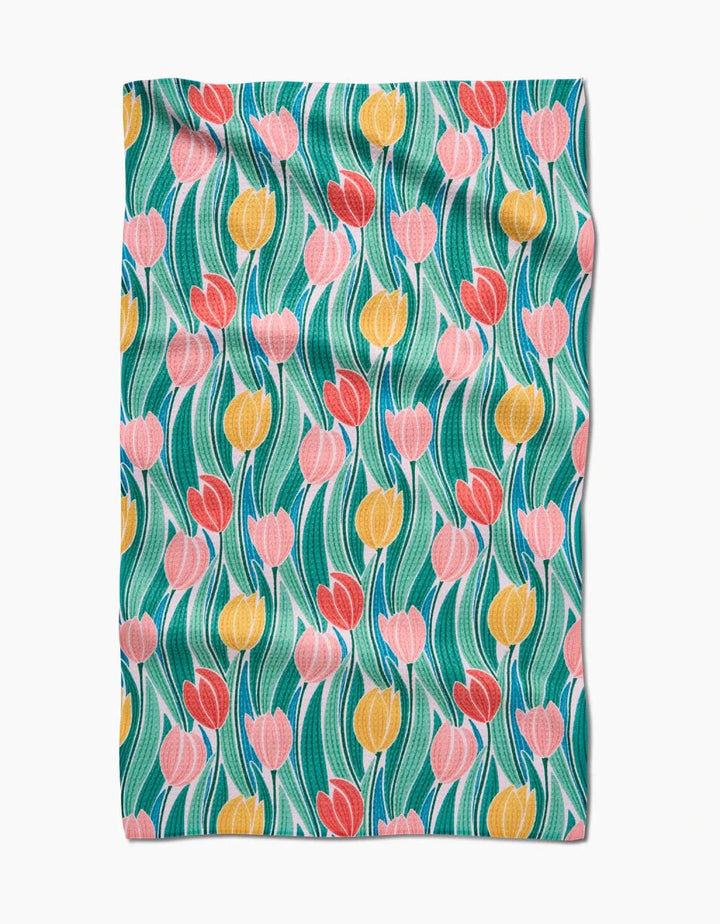 Geometry Home Tranquil Tulips Tea Towel