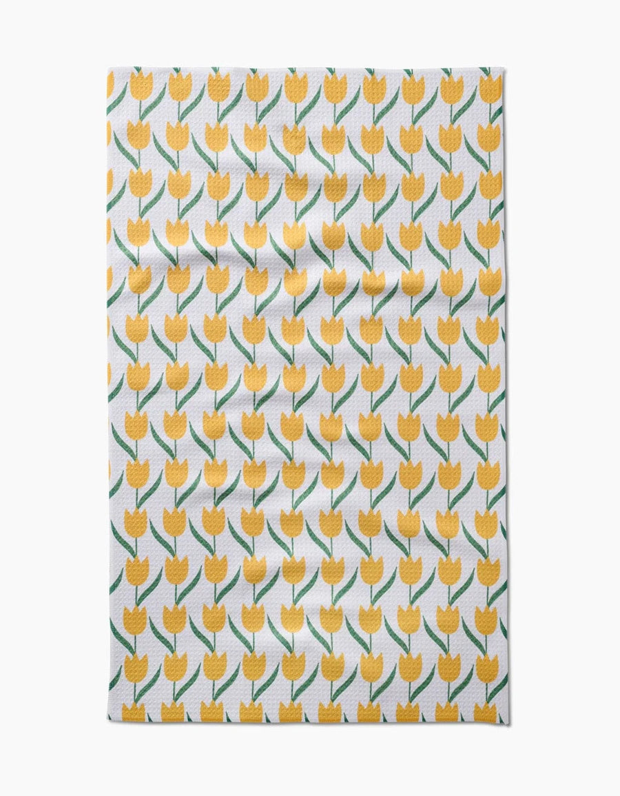 Geometry Home Tulip Flowers Tea Towel