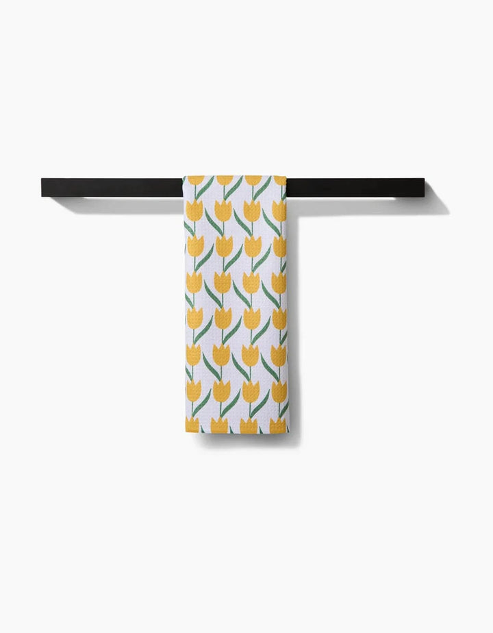 Geometry Home Tulip Flowers Tea Towel