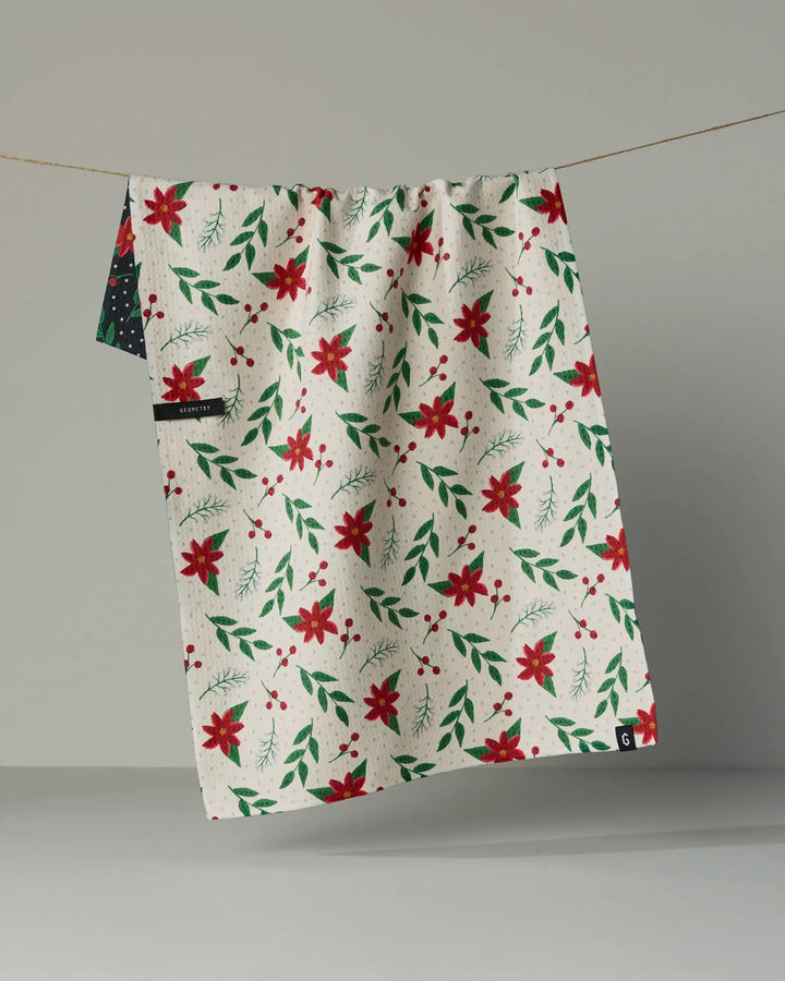 Geometry Home Winter Bloom Luxe Kitchen Towel