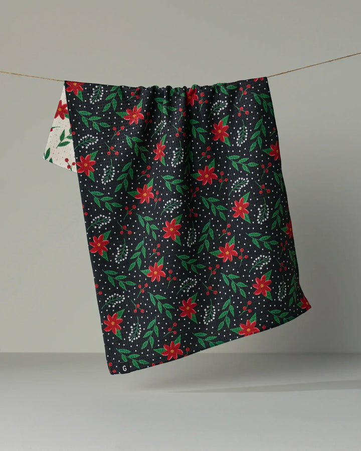 Geometry Home Winter Bloom Luxe Kitchen Towel