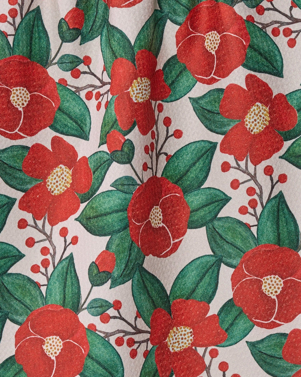 Geometry Home Winter Camellia Tea Towel