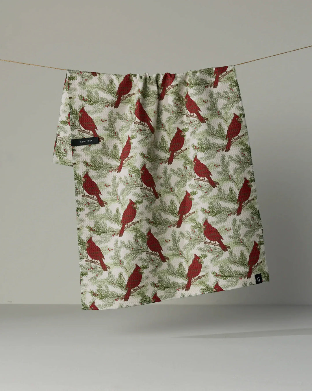 Geometry Home Winter Crimson Luxe Kitchen Towel