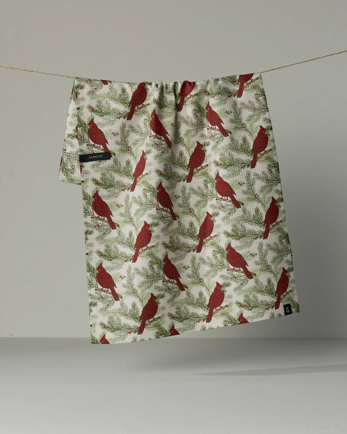 Geometry Home Winter Crimson Luxe Kitchen Towel