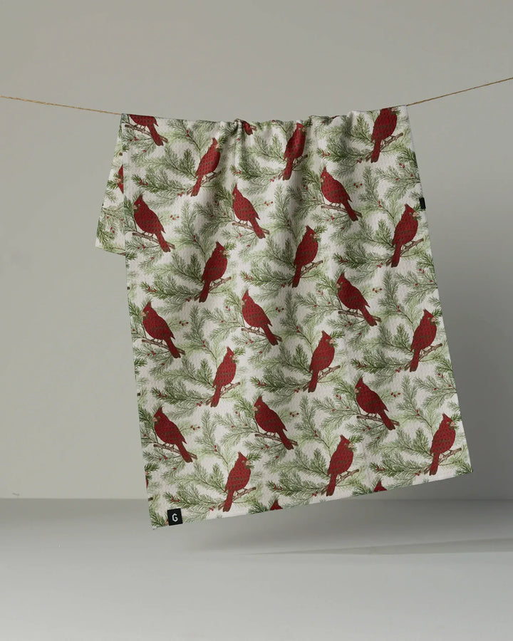 Geometry Home Winter Crimson Luxe Kitchen Towel