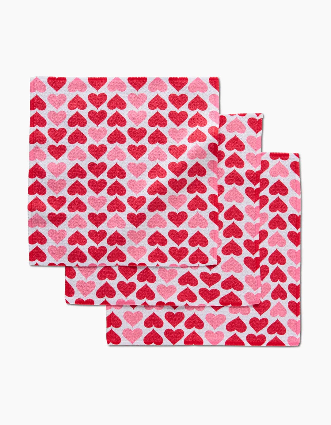 Geometry Kitchen Towel Blushing Hearts Dishcloth Set