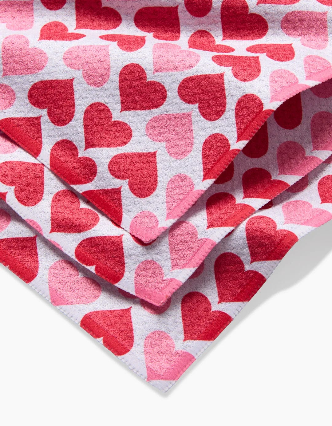 Geometry Kitchen Towel Blushing Hearts Dishcloth Set