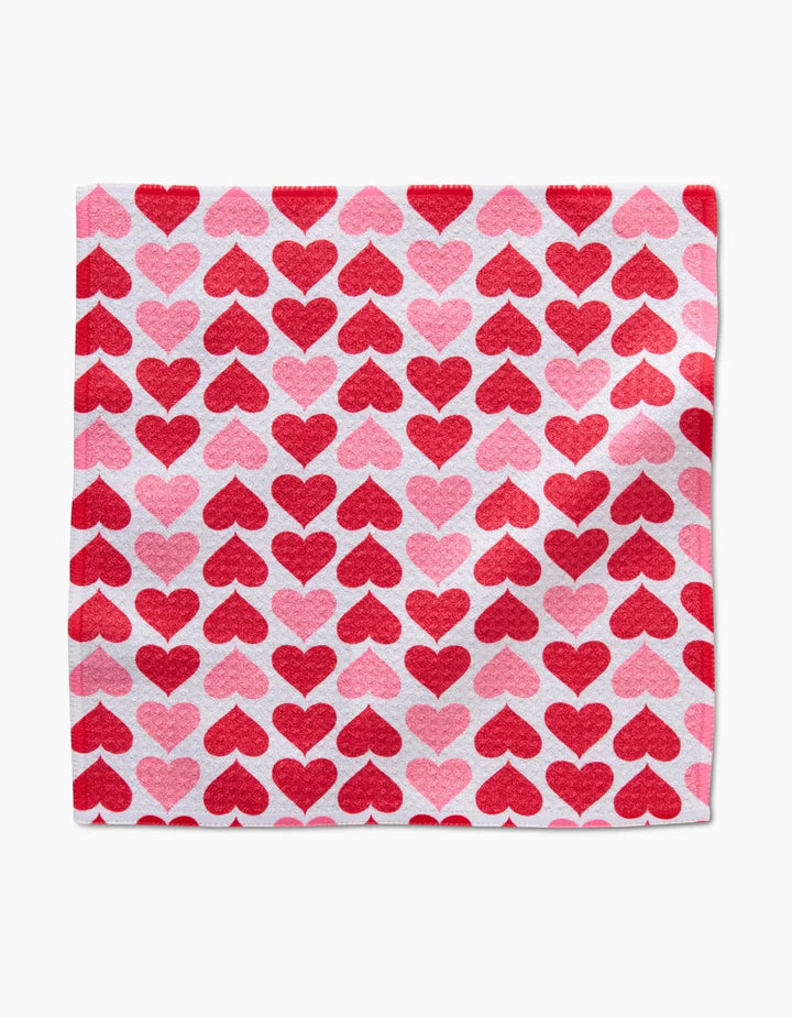 Geometry Kitchen Towel Blushing Hearts Dishcloth Set