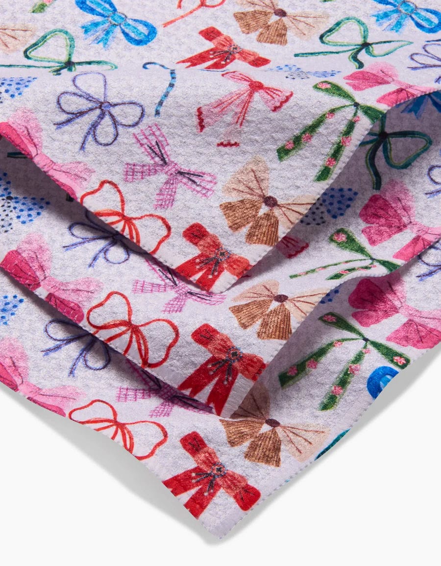 Geometry Kitchen Towel Bows Dishcloth Set