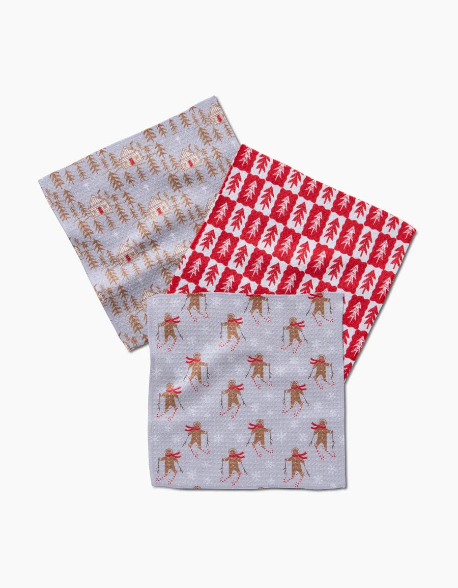 Geometry Kitchen Towel Gingerbread Homestead Dishcloth Set