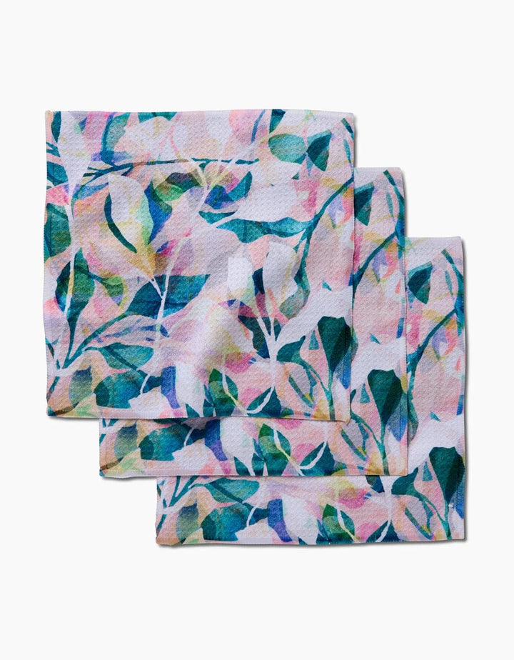 Geometry Kitchen Towel Painted Foliage Dishcloth Set