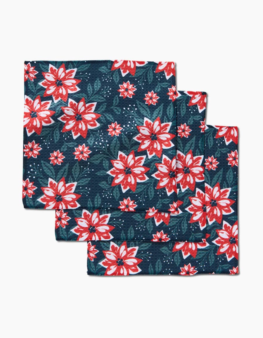 Geometry Kitchen Towel Poinsettia Garden Dishcloth Set