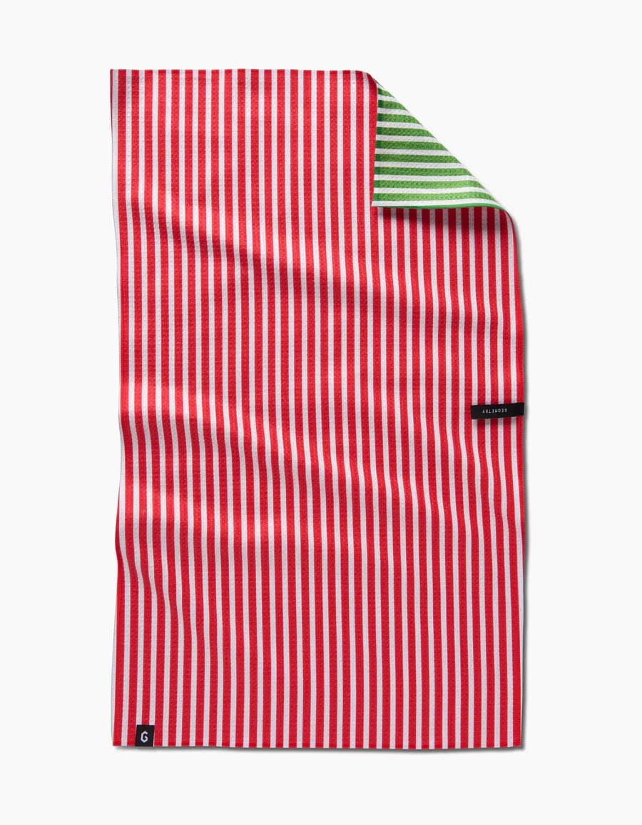 Geometry Kitchen Towel Red And Green Double-Sided Kitchen Tea Towel