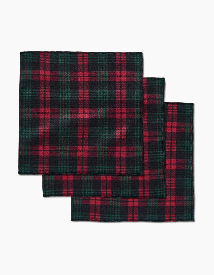 Geometry Kitchen Towel Very Merry Plaid Dishcloth Set