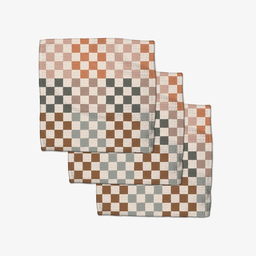 Geometry Kitchen Towels Autumn Checkers Dishcloth Set