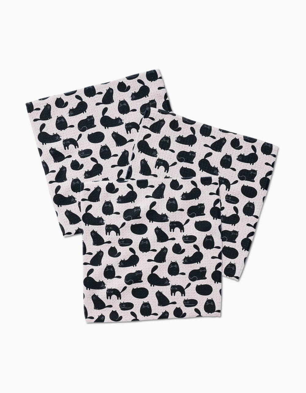 Geometry Kitchen Towels Black Cat Magic Dishcloth Set