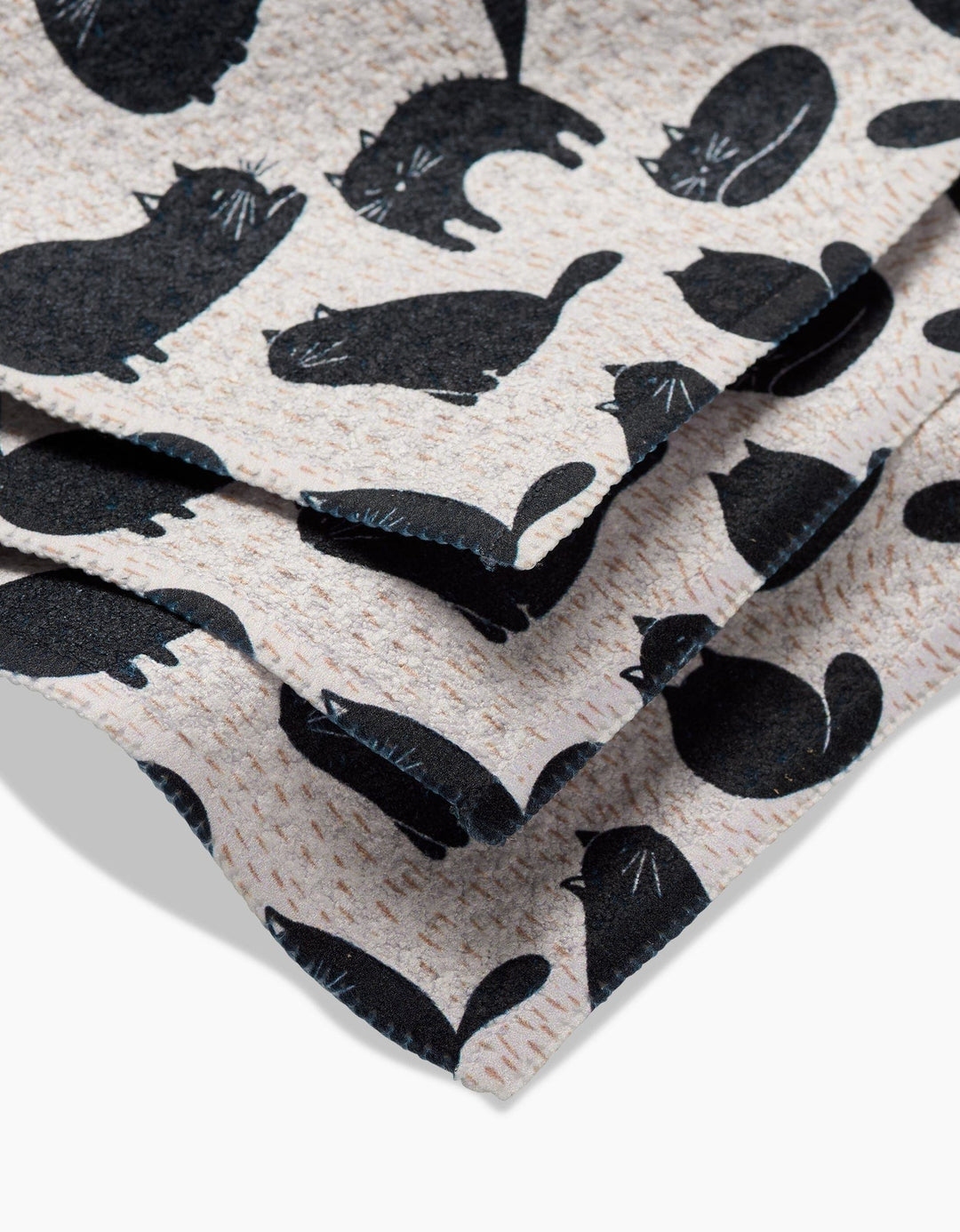 Geometry Kitchen Towels Black Cat Magic Dishcloth Set