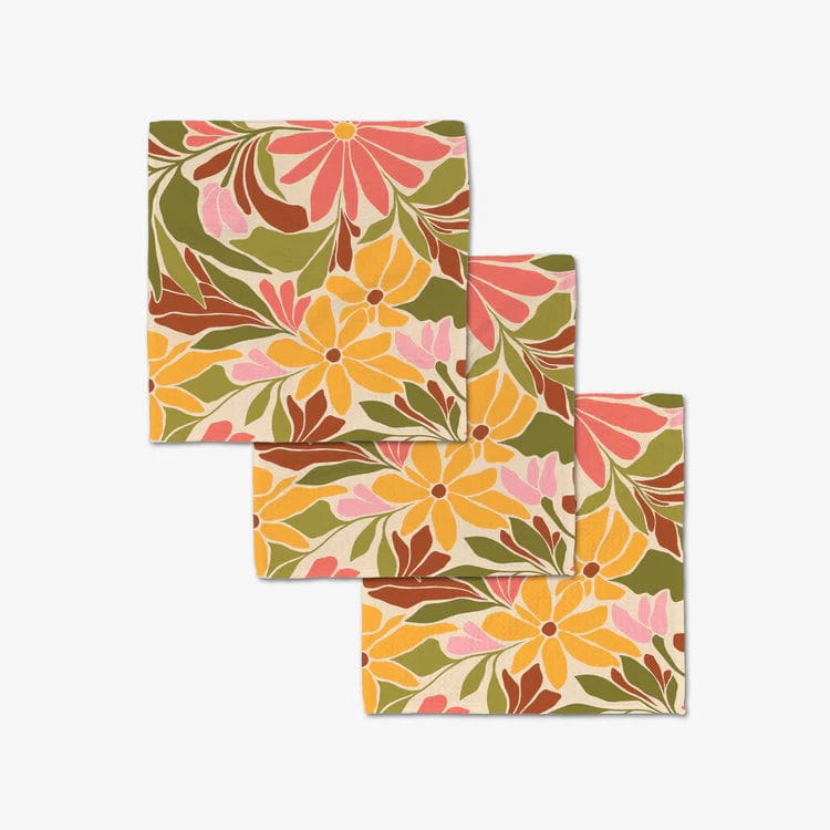 Geometry Kitchen Towels Blooming Tan Washcloth Set