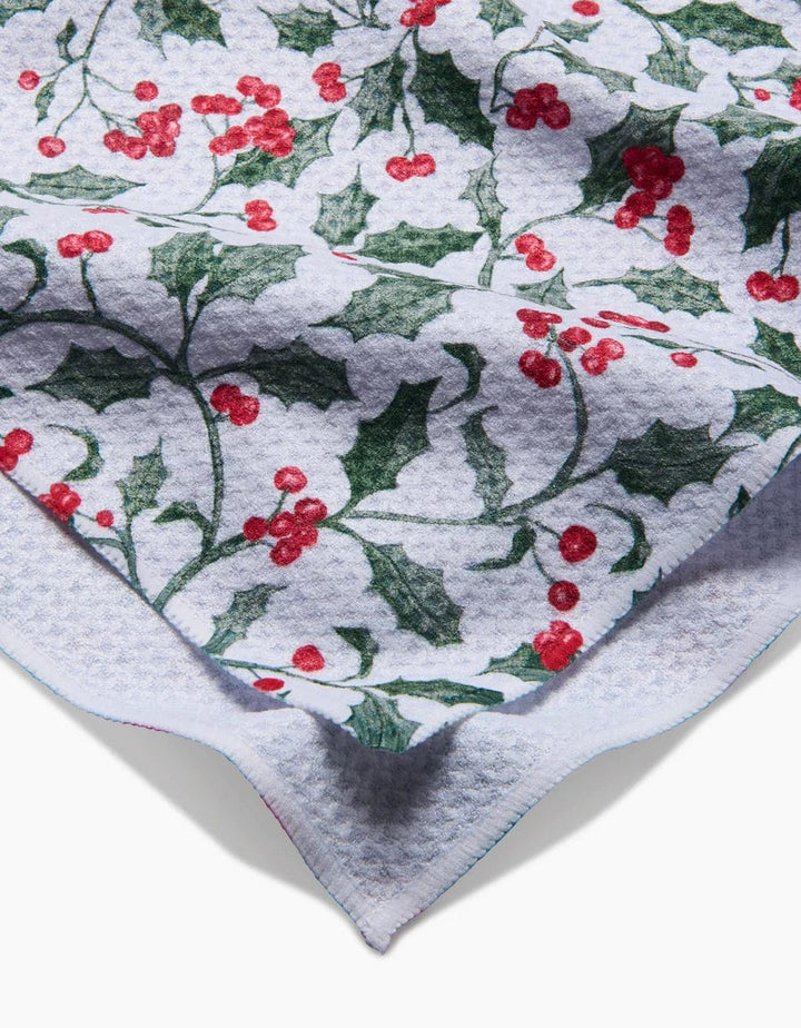 Geometry Kitchen Towels Christmas Holly Kitchen Tea Towel