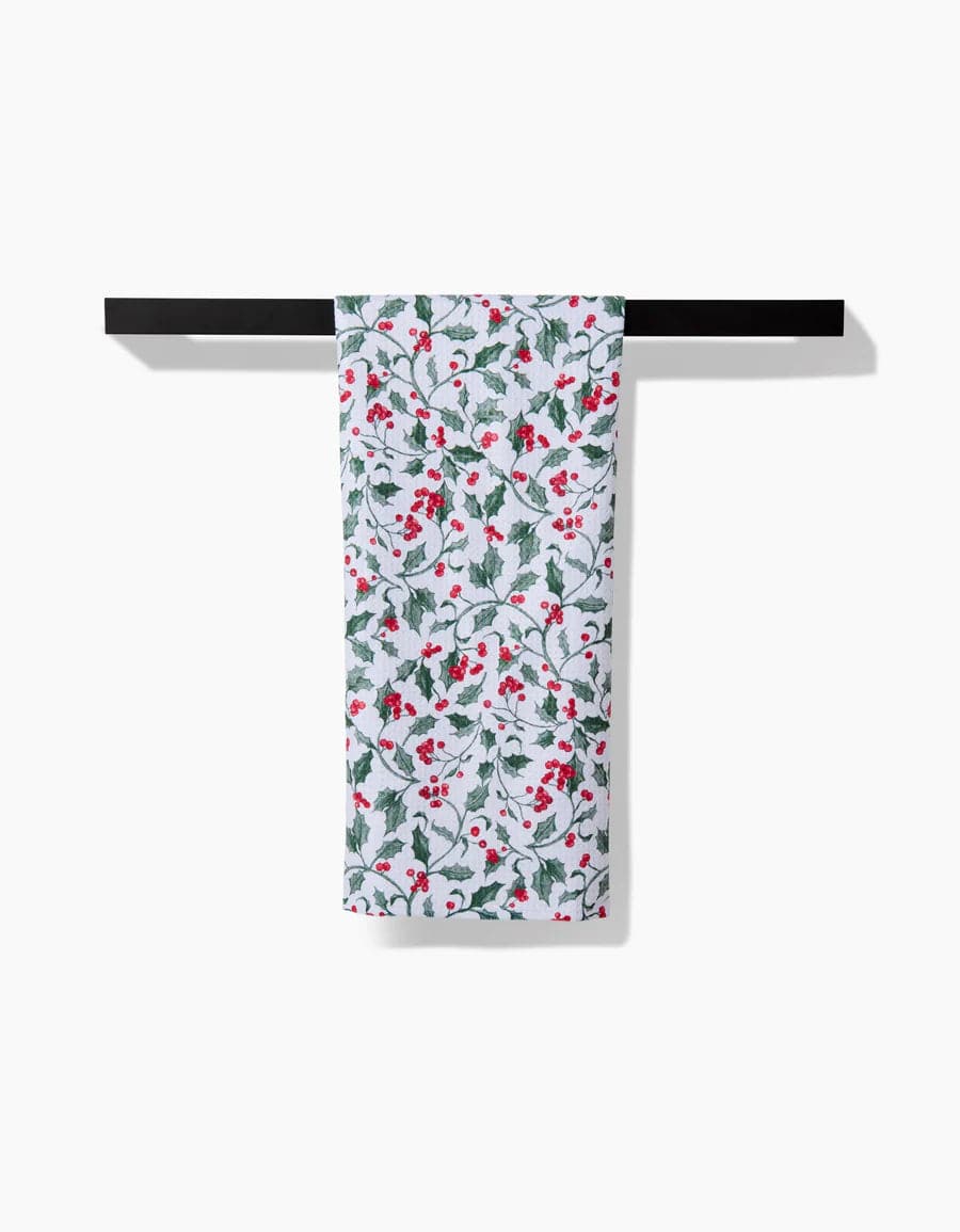 Geometry Kitchen Towels Christmas Holly Kitchen Tea Towel