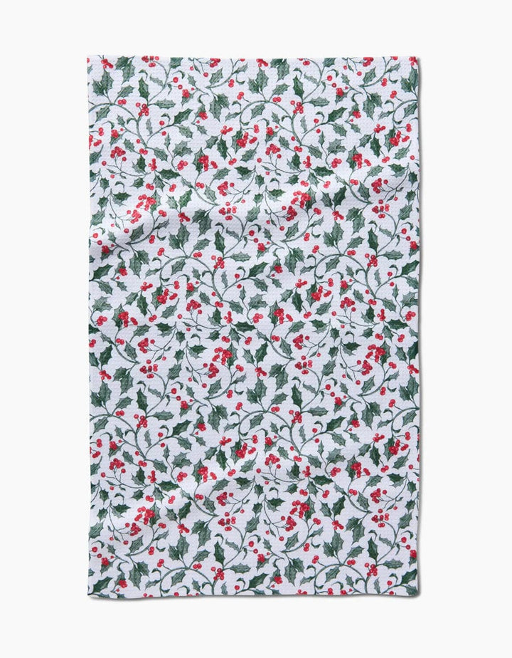 Geometry Kitchen Towels Christmas Holly Kitchen Tea Towel