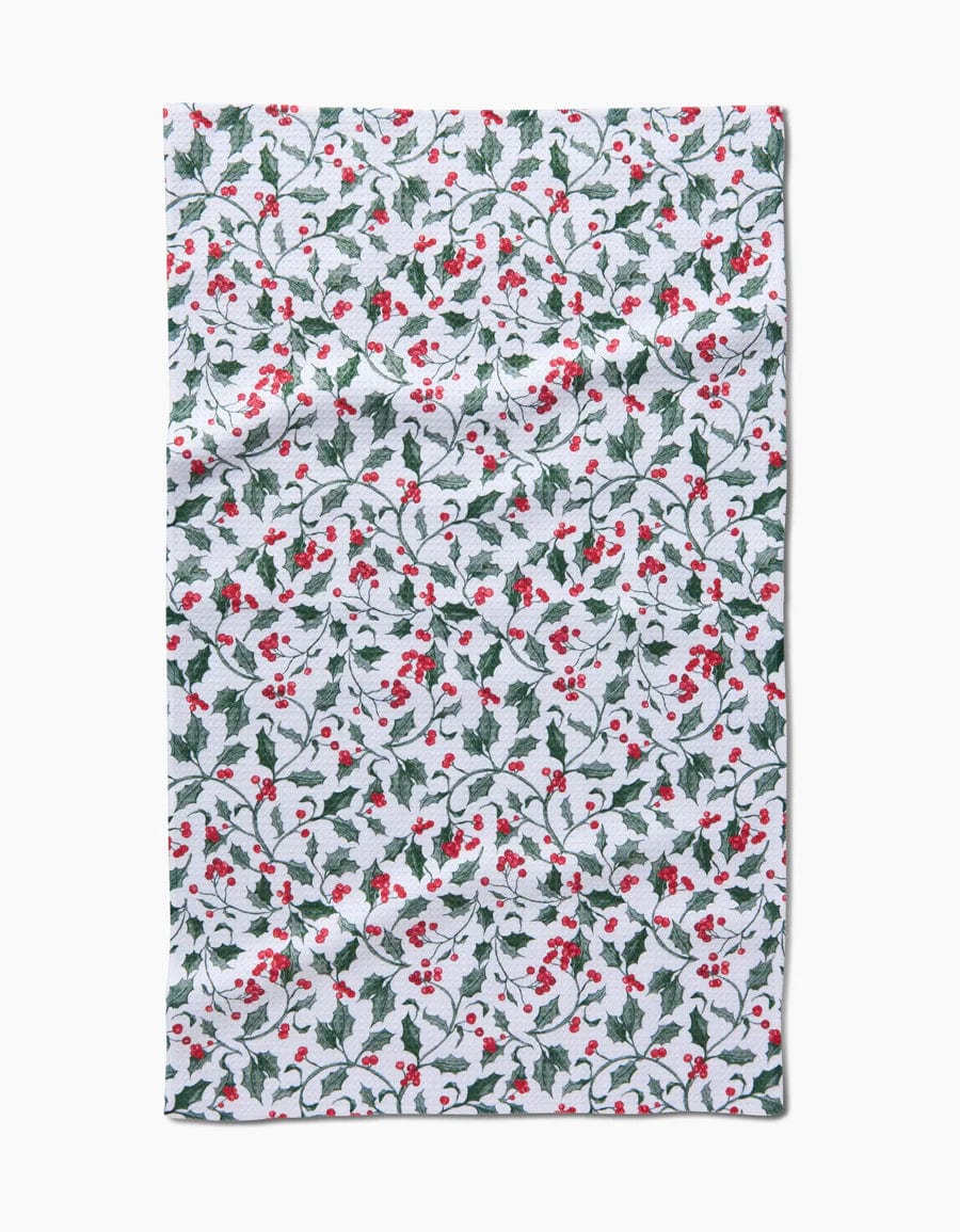 Geometry Kitchen Towels Christmas Holly Kitchen Tea Towel