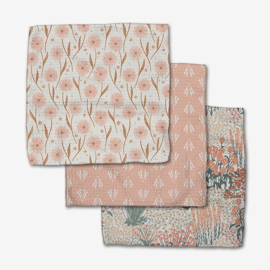 Geometry Kitchen Towels Garden Bloom Dishcloth Set