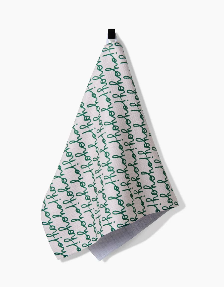 Geometry Kitchen Towels Ho Ho Holiday Green Kitchen Tea Towel