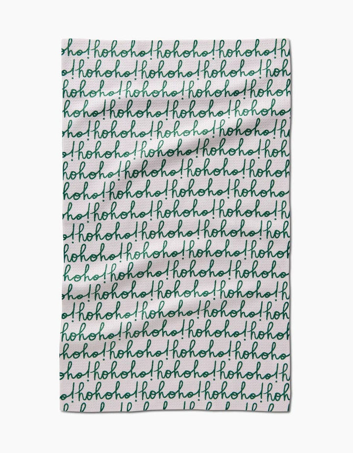 Geometry Kitchen Towels Ho Ho Holiday Green Kitchen Tea Towel