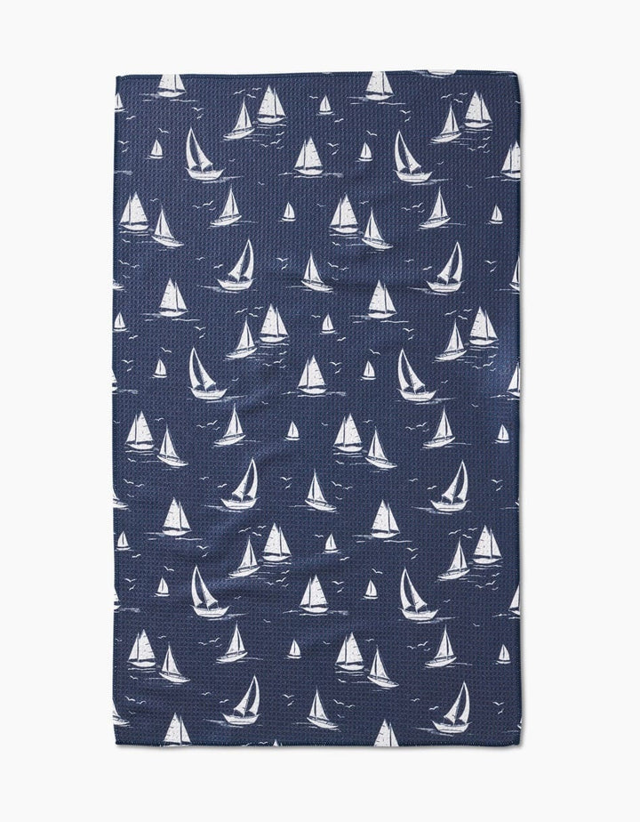 Geometry Kitchen Towels Navy Race Day Kitchen Tea Towel