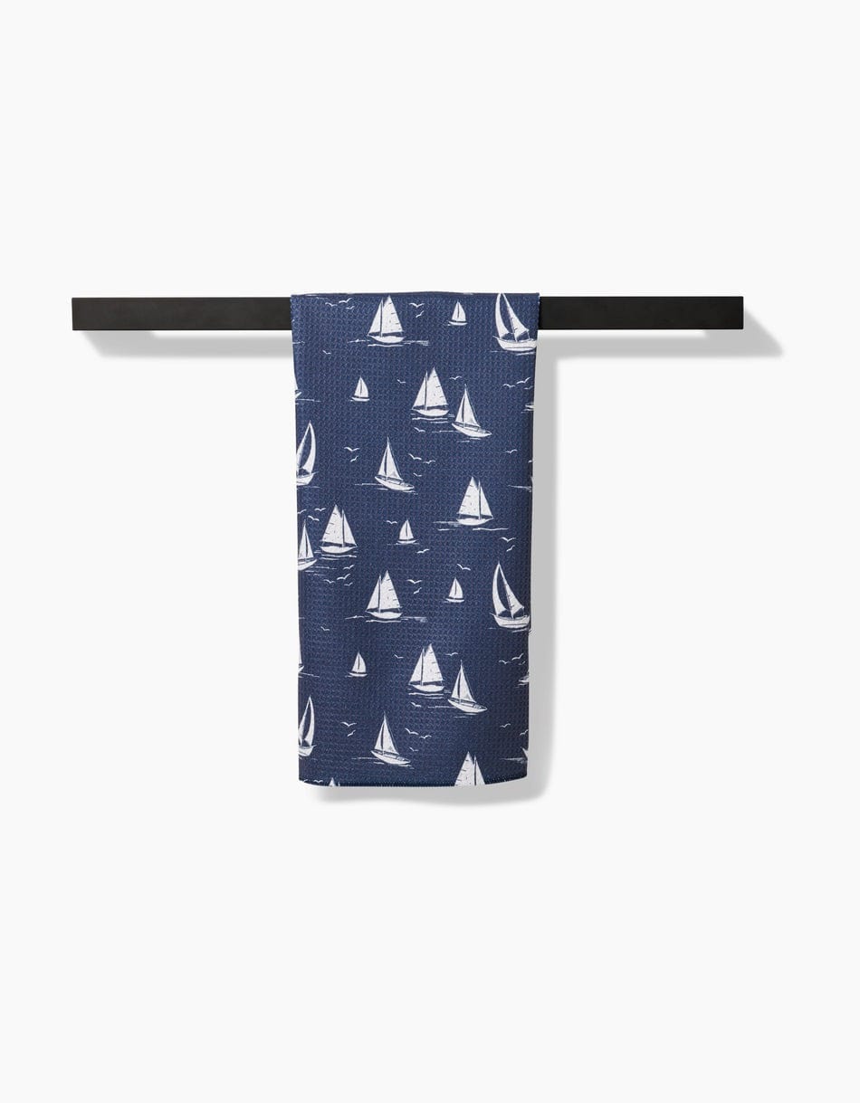 Geometry Kitchen Towels Navy Race Day Kitchen Tea Towel